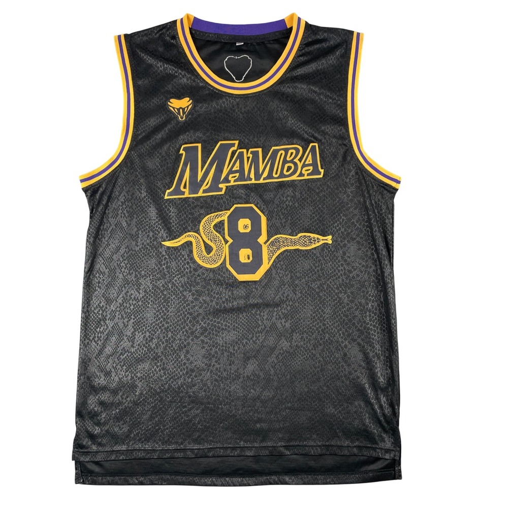 Kobe Bryant‎ Mamba Jersey #8 #24 Mens XL Black Purple Gold Snakeskin Basketball